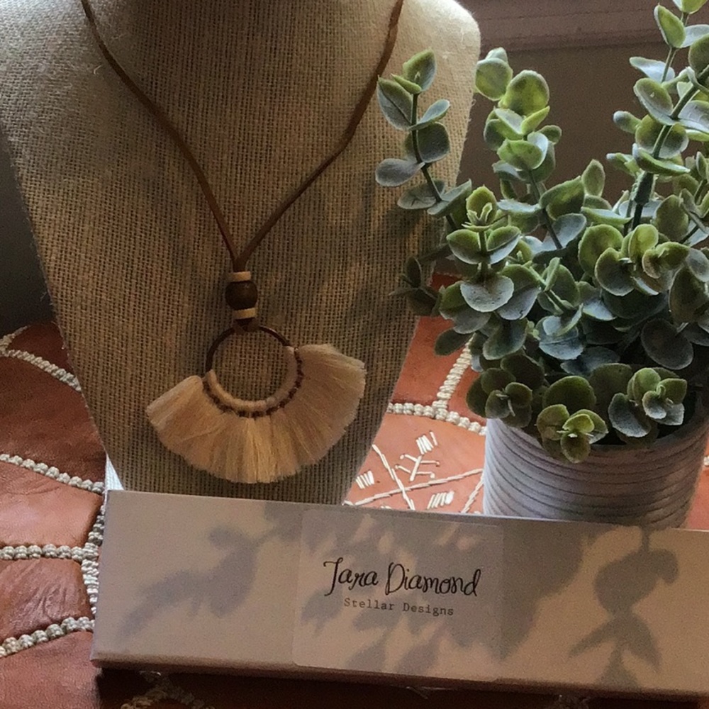 Stellar Designs Suede Cord Tassel Necklace